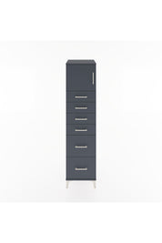 Hyperion Dolap Tek Raflı 6 Çekmeceli Tek Kapaklı 44x44x182 Antrasit-Antrasit