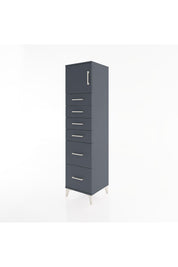 Hyperion Dolap Tek Raflı 6 Çekmeceli Tek Kapaklı 44x44x182 Antrasit-Antrasit