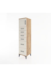 Hyperion Dolap Tek Raflı 6 Çekmeceli Tek Kapaklı 44x44x182 Çam-Aytaşı