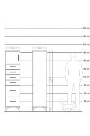 Hyperion Dolap Tek Raflı 6 Çekmeceli Tek Kapaklı 44x44x182 Çam-Aytaşı