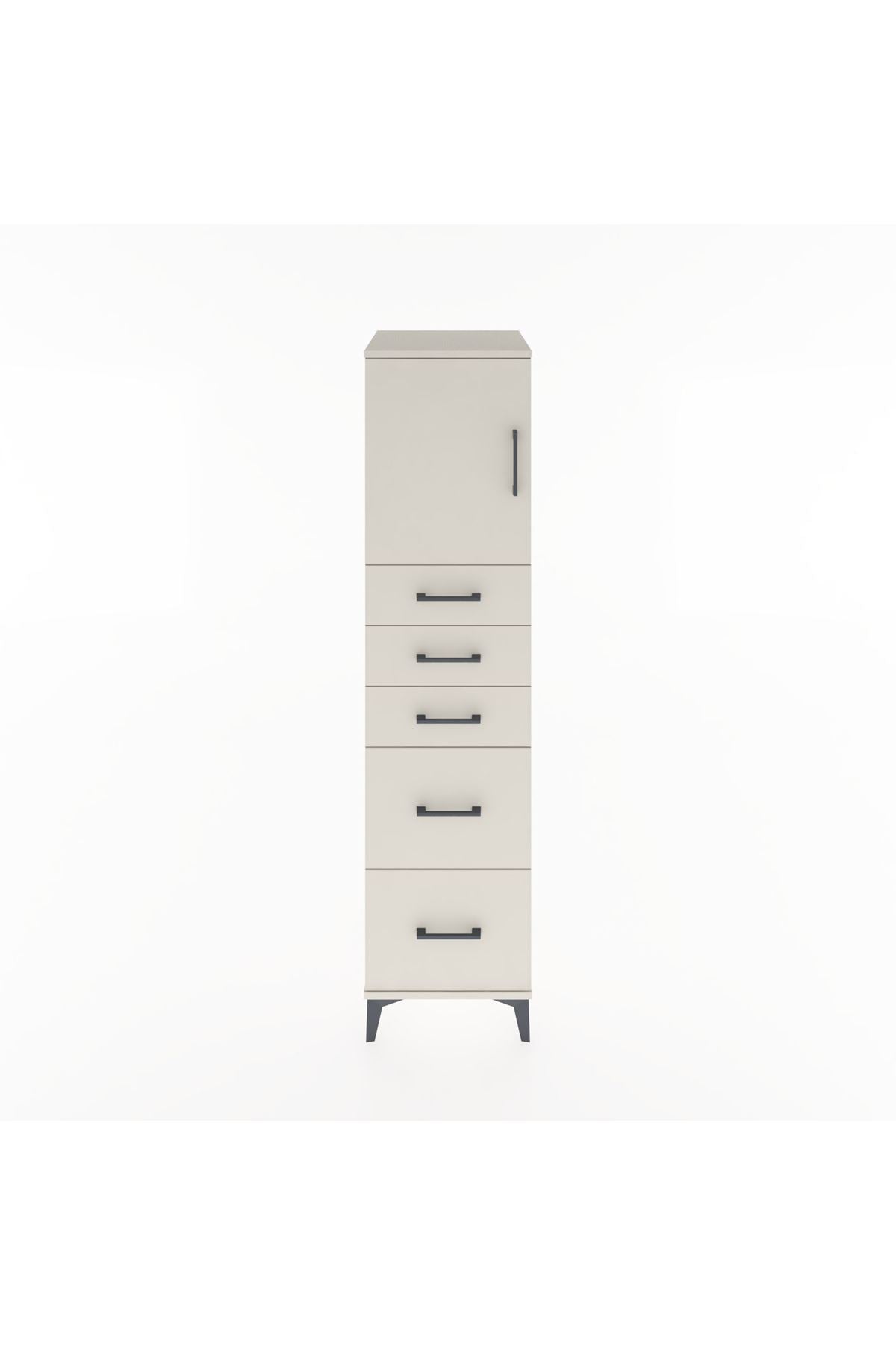 Hyperion Dolap Tek Raflı 5 Çekmeceli Tek Kapaklı 44x44x182 Aytaşı-Aytaşı