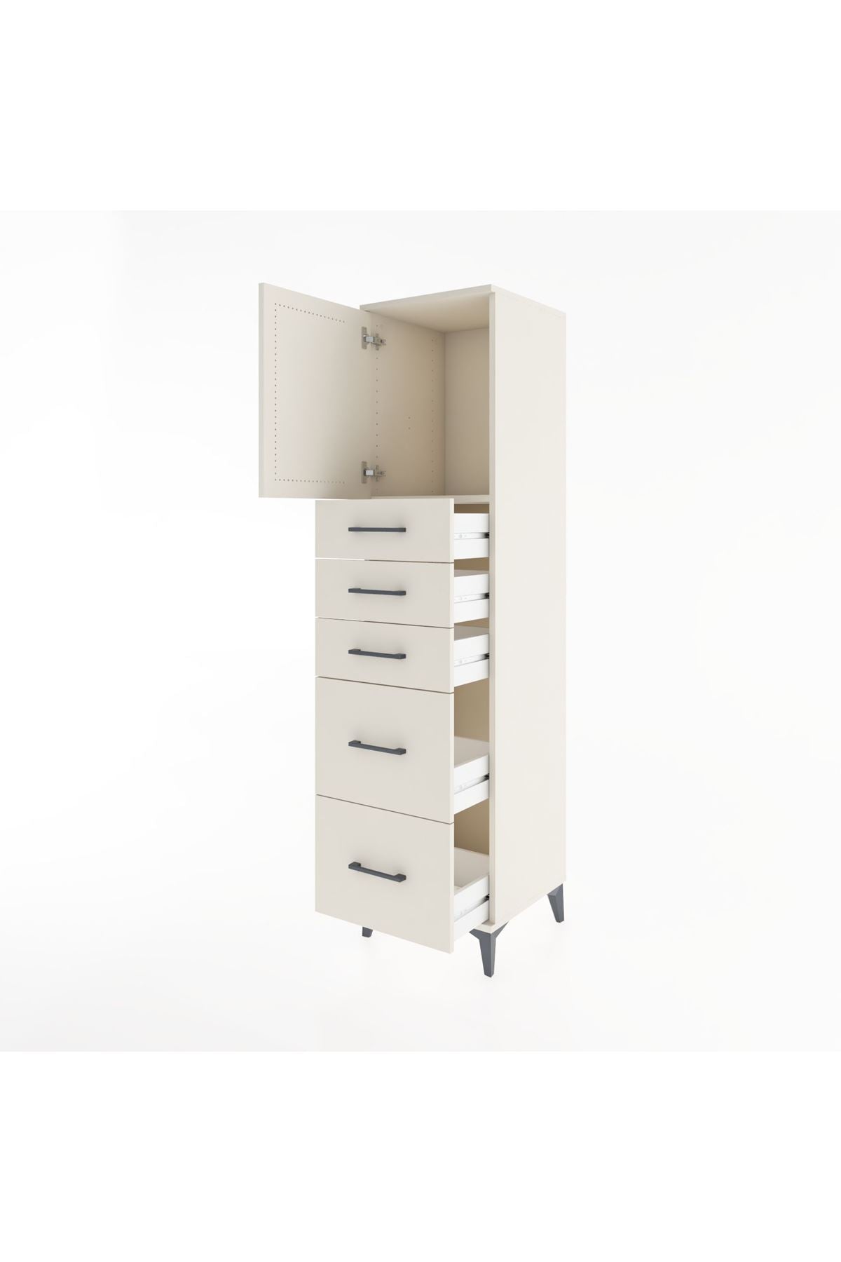 Hyperion Dolap Tek Raflı 5 Çekmeceli Tek Kapaklı 44x44x182 Aytaşı-Aytaşı