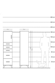 Hyperion Dolap Tek Raflı 5 Çekmeceli Tek Kapaklı 44x44x182 Aytaşı-Aytaşı