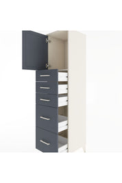 Hyperion Dolap Tek Raflı 5 Çekmeceli Tek Kapaklı 44x44x182 Aytaşı-Antrasit