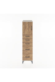 Hyperion Dolap Tek Raflı 5 Çekmeceli Tek Kapaklı 44x44x182 Aytaşı-Çam