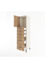 Hyperion Dolap Tek Raflı 5 Çekmeceli Tek Kapaklı 44x44x182 Aytaşı-Çam