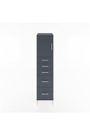 Hyperion Dolap Tek Raflı 5 Çekmeceli Tek Kapaklı 44x44x182 Antrasit-Antrasit