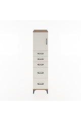 Hyperion Dolap Tek Raflı 5 Çekmeceli Tek Kapaklı 44x44x182