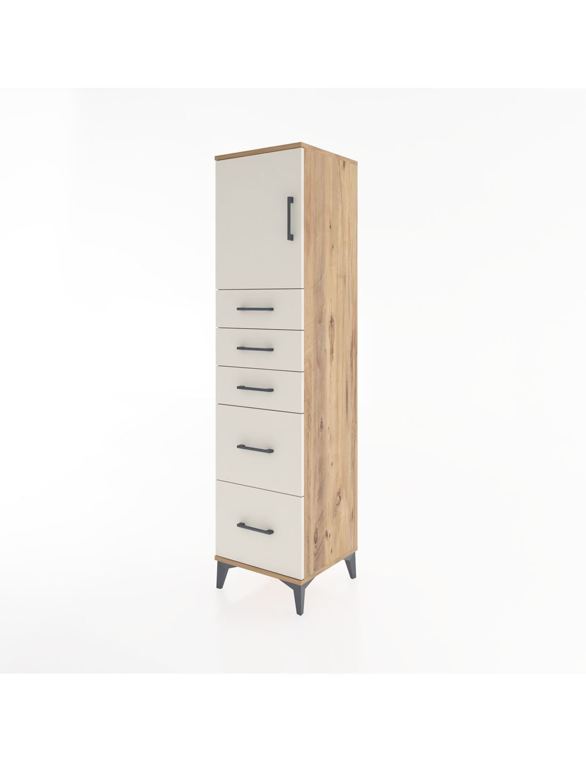 Hyperion Dolap Tek Raflı 5 Çekmeceli Tek Kapaklı 44x44x182 - S55M018V7B