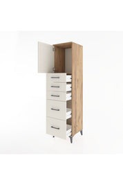 Hyperion Dolap Tek Raflı 5 Çekmeceli Tek Kapaklı 44x44x182 Çam-Aytaşı