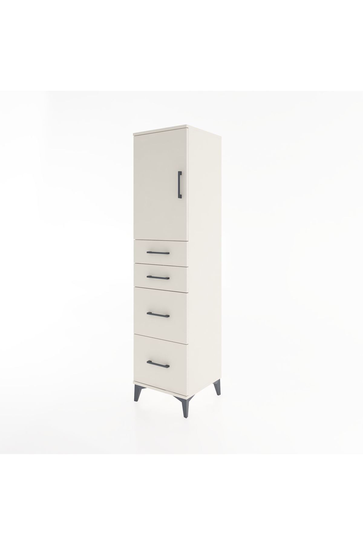 Hyperion Dolap Tek Raflı 4 Çekmeceli Tek Kapaklı 44x44x182 Aytaşı-Aytaşı