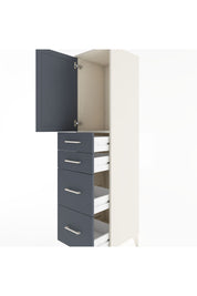 Hyperion Dolap Tek Raflı 4 Çekmeceli Tek Kapaklı 44x44x182 Aytaşı-Antrasit