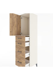 Hyperion Dolap Tek Raflı 4 Çekmeceli Tek Kapaklı 44x44x182 Aytaşı-Çam