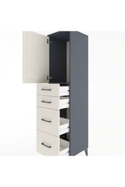 Hyperion Dolap Tek Raflı 4 Çekmeceli Tek Kapaklı 44x44x182 Antrasit-Aytaşı