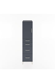 Hyperion Dolap Tek Raflı 4 Çekmeceli Tek Kapaklı 44x44x182 Antrasit-Antrasit