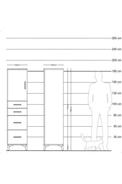 Hyperion Dolap Tek Raflı 4 Çekmeceli Tek Kapaklı 44x44x182 Çam-Aytaşı