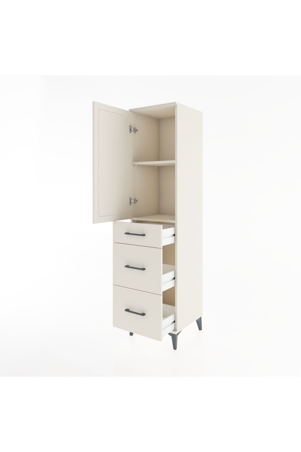 Hyperion Dolap 2 Raflı 3 Çekmeceli Tek Kapaklı 44x44x182 Aytaşı-Aytaşı