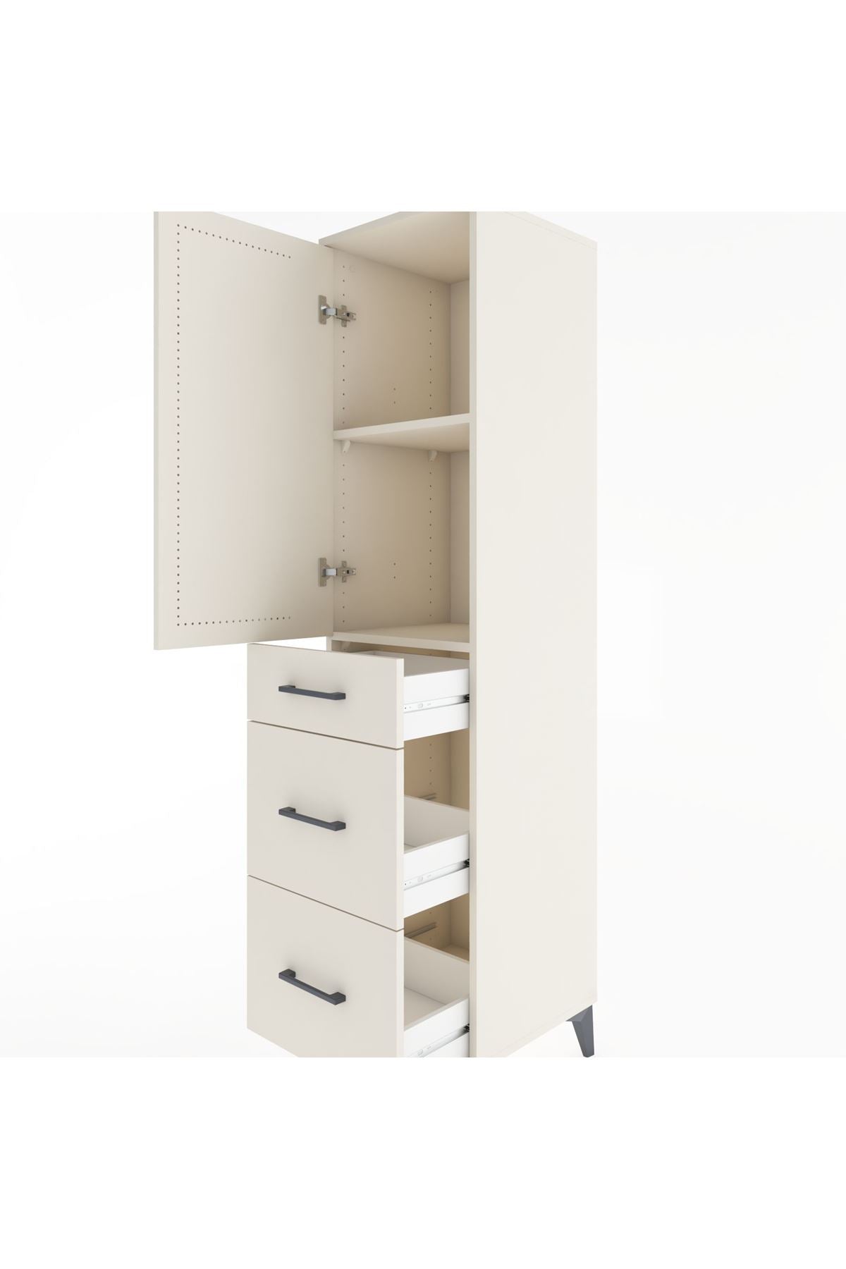 Hyperion Dolap 2 Raflı 3 Çekmeceli Tek Kapaklı 44x44x182 Aytaşı-Aytaşı