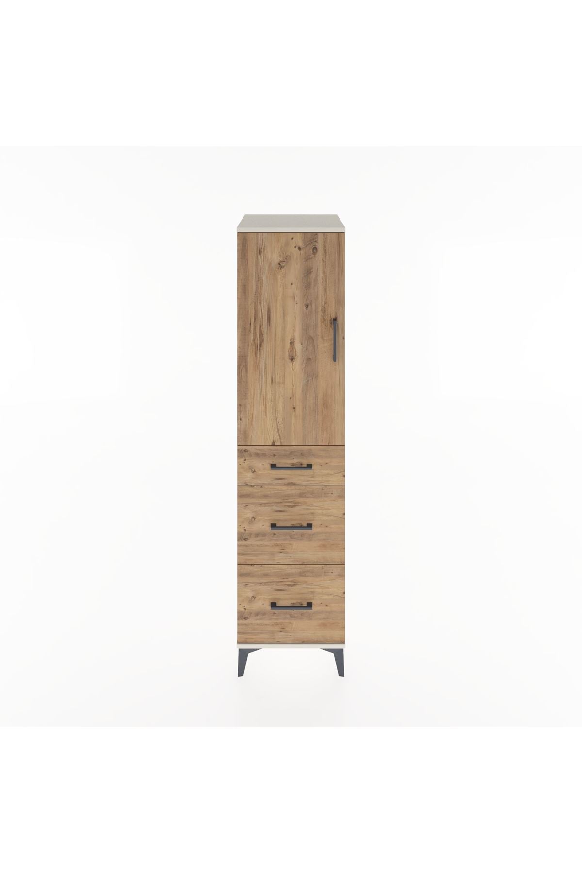 Hyperion Dolap 2 Raflı 3 Çekmeceli Tek Kapaklı 44x44x182 Aytaşı-Çam