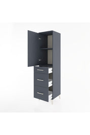 Hyperion Dolap 2 Raflı 3 Çekmeceli Tek Kapaklı 44x44x182 Antrasit-Antrasit