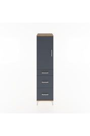 Hyperion Dolap 2 Raflı 3 Çekmeceli Tek Kapaklı 44x44x182 Çam-Antrasit