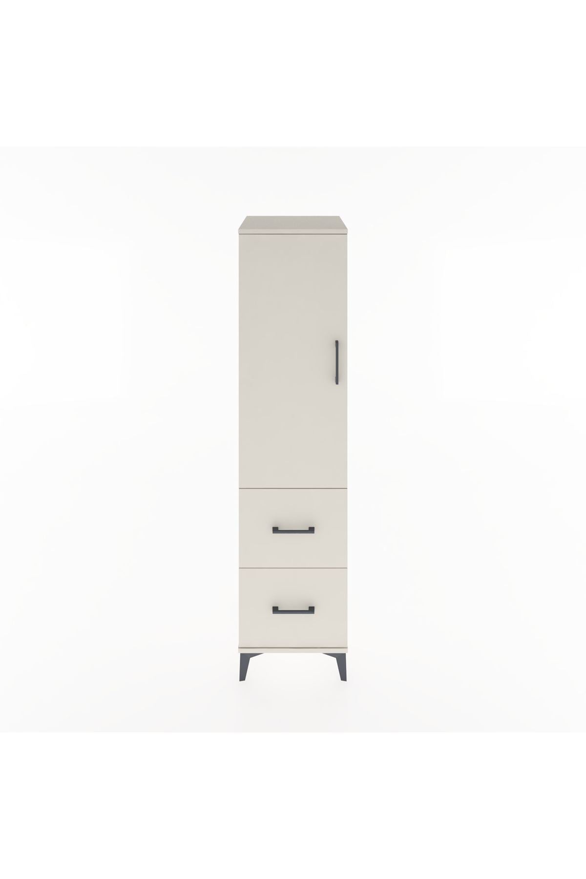 Hyperion Dolap 3 Raflı 2 Çekmeceli Tek Kapaklı 44x44x182 Aytaşı-Aytaşı