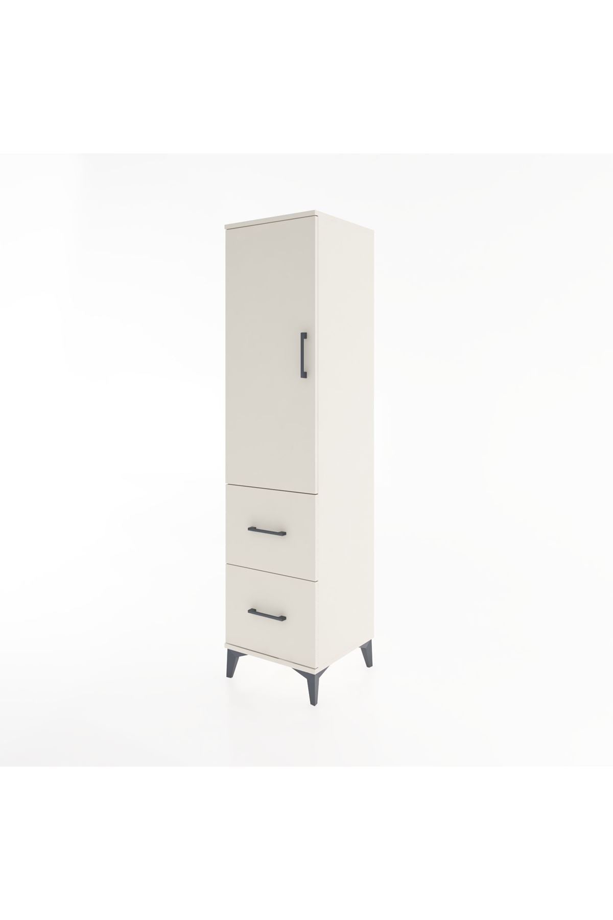 Hyperion Dolap 3 Raflı 2 Çekmeceli Tek Kapaklı 44x44x182 Aytaşı-Aytaşı