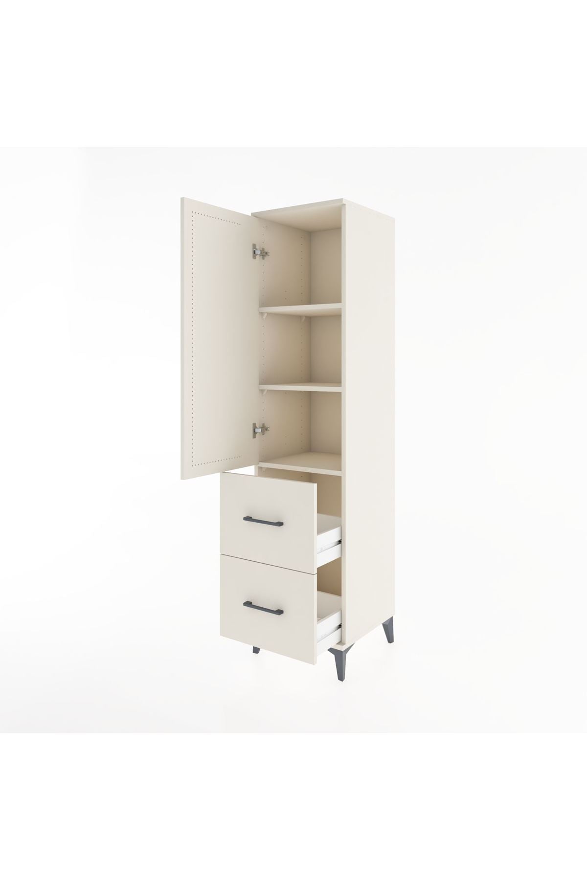 Hyperion Dolap 3 Raflı 2 Çekmeceli Tek Kapaklı 44x44x182 Aytaşı-Aytaşı