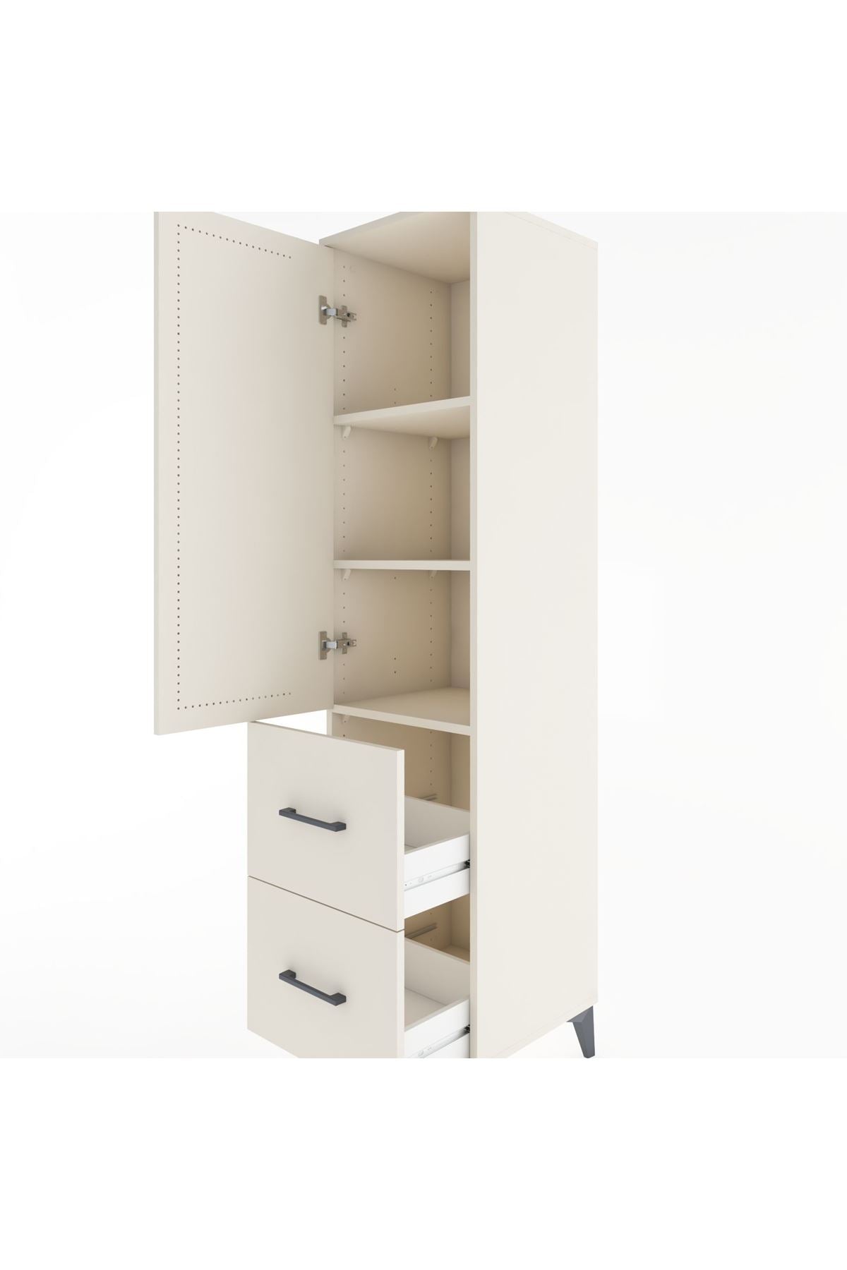 Hyperion Dolap 3 Raflı 2 Çekmeceli Tek Kapaklı 44x44x182 Aytaşı-Aytaşı