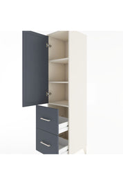 Hyperion Dolap 3 Raflı 2 Çekmeceli Tek Kapaklı 44x44x182 Aytaşı-Antrasit