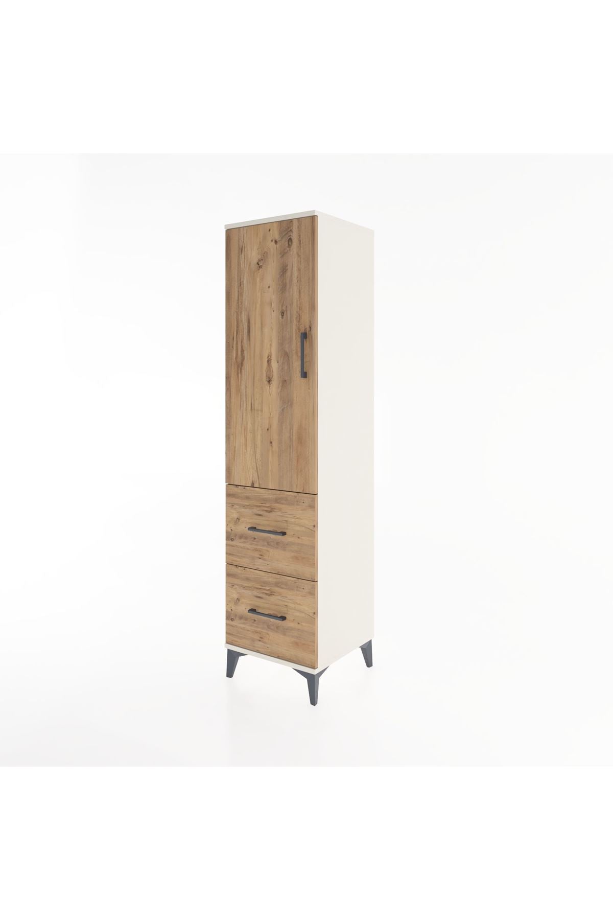 Hyperion Dolap 3 Raflı 2 Çekmeceli Tek Kapaklı 44x44x182 Aytaşı-Çam