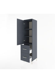 Hyperion Dolap 3 Raflı 2 Çekmeceli Tek Kapaklı 44x44x182 Antrasit-Antrasit