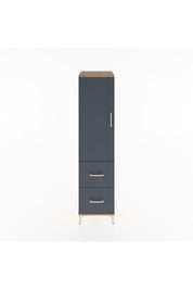 Hyperion Dolap 3 Raflı 2 Çekmeceli Tek Kapaklı 44x44x182 Çam-Antrasit