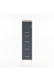 Hyperion Dolap Tek Raflı 5 Çekmeceli Tek Kapaklı 44x44x182 Aytaşı-Antrasit