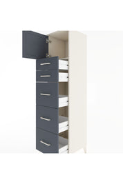 Hyperion Dolap Tek Raflı 5 Çekmeceli Tek Kapaklı 44x44x182 Aytaşı-Antrasit