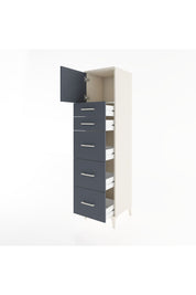 Hyperion Dolap Tek Raflı 5 Çekmeceli Tek Kapaklı 44x44x182 Aytaşı-Antrasit