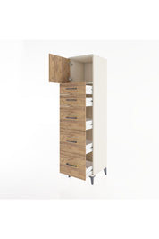 Hyperion Dolap Tek Raflı 5 Çekmeceli Tek Kapaklı 44x44x182 Aytaşı-Çam