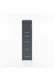 Hyperion Dolap Tek Raflı 5 Çekmeceli Tek Kapaklı 44x44x182 Antrasit-Antrasit