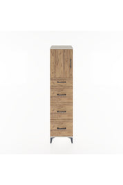 Hyperion Dolap Tek Raflı 4 Çekmeceli Tek Kapaklı 44x44x182 Aytaşı-Çam