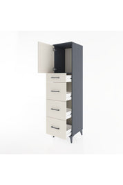 Hyperion Dolap Tek Raflı 4 Çekmeceli Tek Kapaklı 44x44x182 Antrasit-Aytaşı