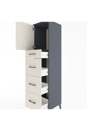 Hyperion Dolap Tek Raflı 4 Çekmeceli Tek Kapaklı 44x44x182 Antrasit-Aytaşı