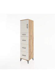 Hyperion Dolap Tek Raflı 4 Çekmeceli Tek Kapaklı 44x44x182 Çam-Aytaşı