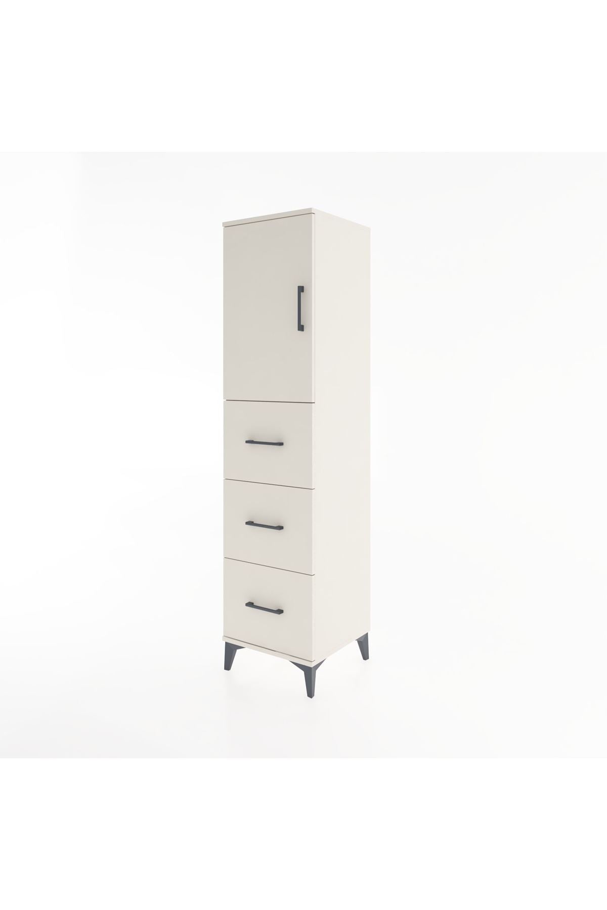 Hyperion Dolap 2 Raflı 3 Çekmeceli Tek Kapaklı 44x44x182 Aytaşı-Aytaşı