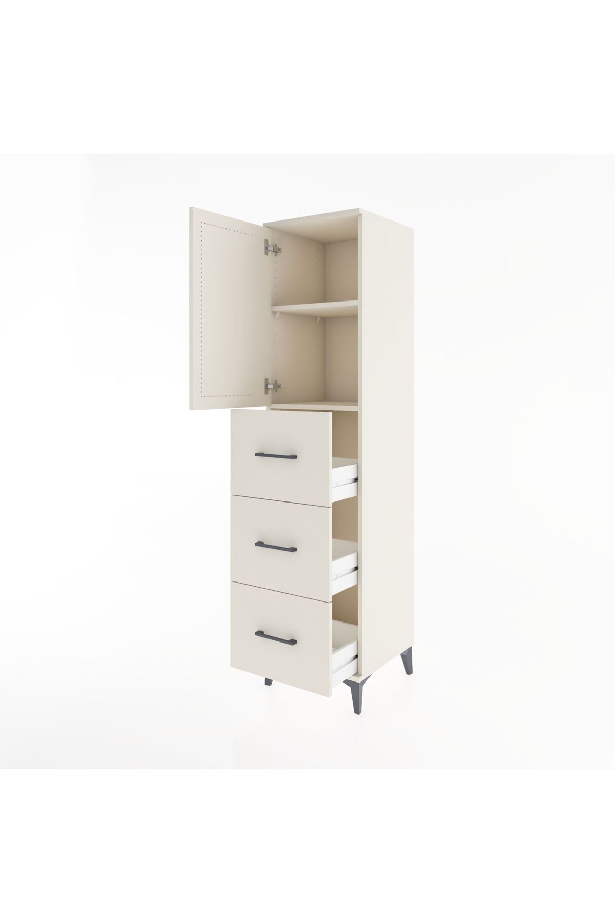 Hyperion Dolap 2 Raflı 3 Çekmeceli Tek Kapaklı 44x44x182 Aytaşı-Aytaşı