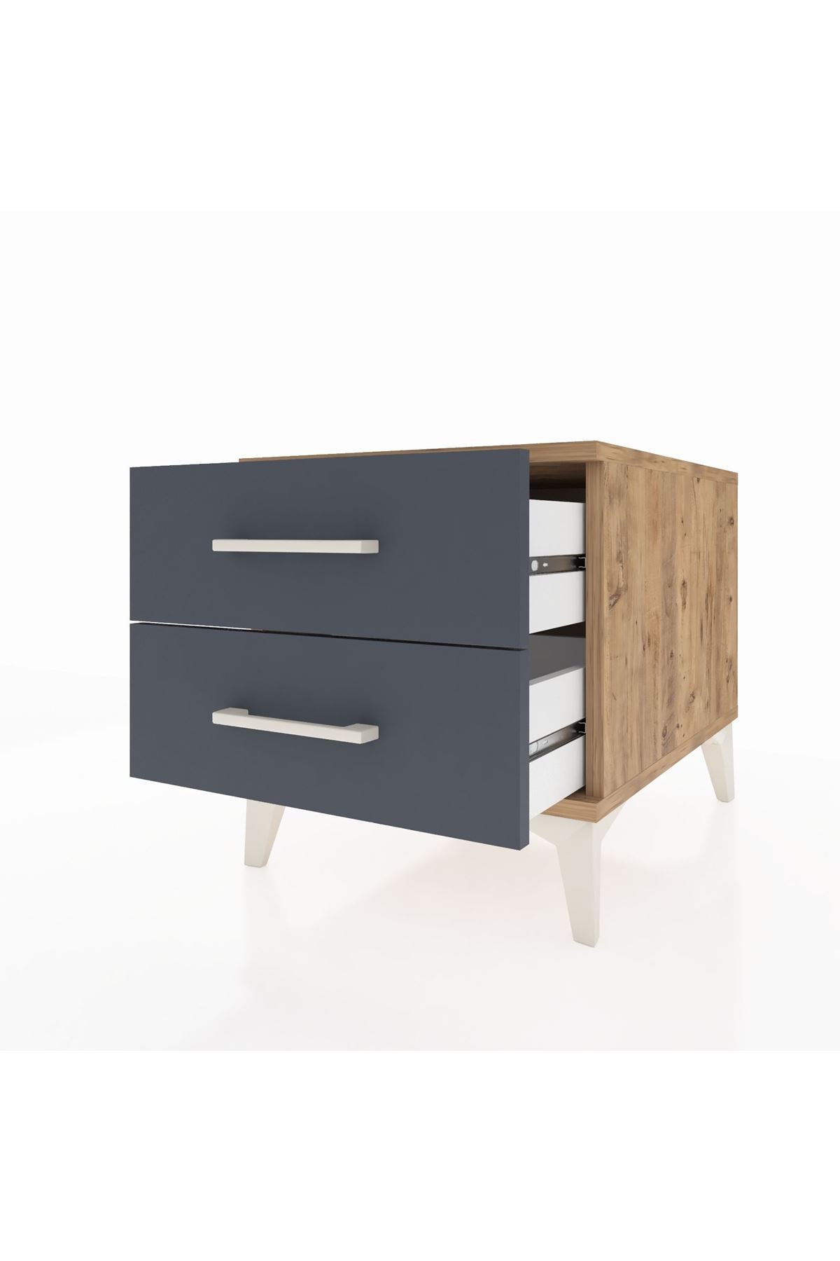 Kronos Komodin 2 Çekmeceli 44x59x48 Çam-Antrasit