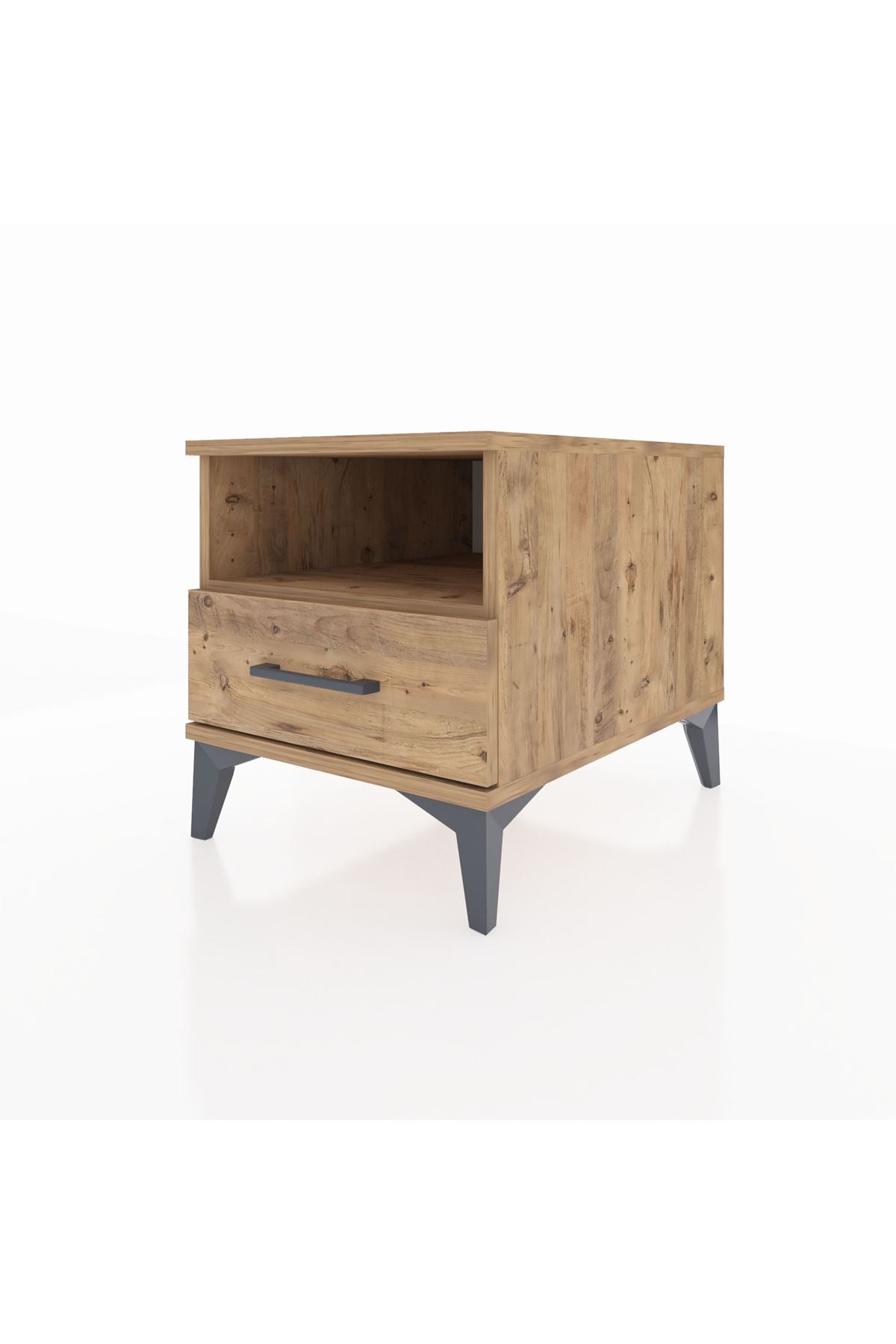 Kronos Komodin Tek Raflı Tek Çekmeceli 44x59x48 Çam-Çam