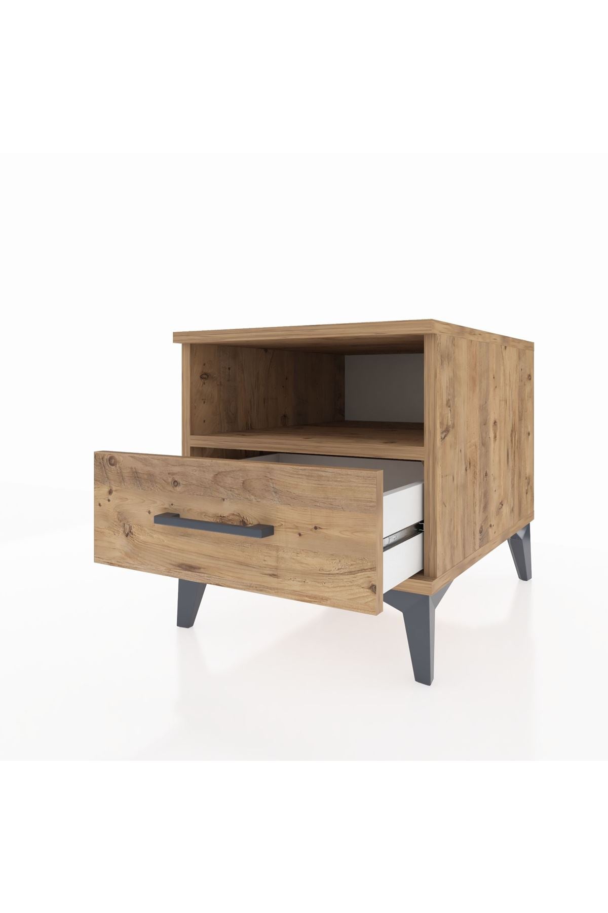 Kronos Komodin Tek Raflı Tek Çekmeceli 44x59x48 Çam-Çam