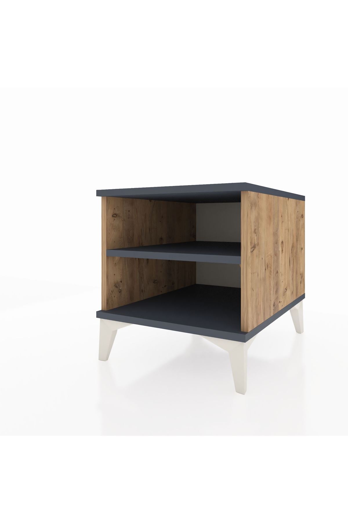 Kronos Komodin Tek Raflı 44x59x48 Çam-Antrasit