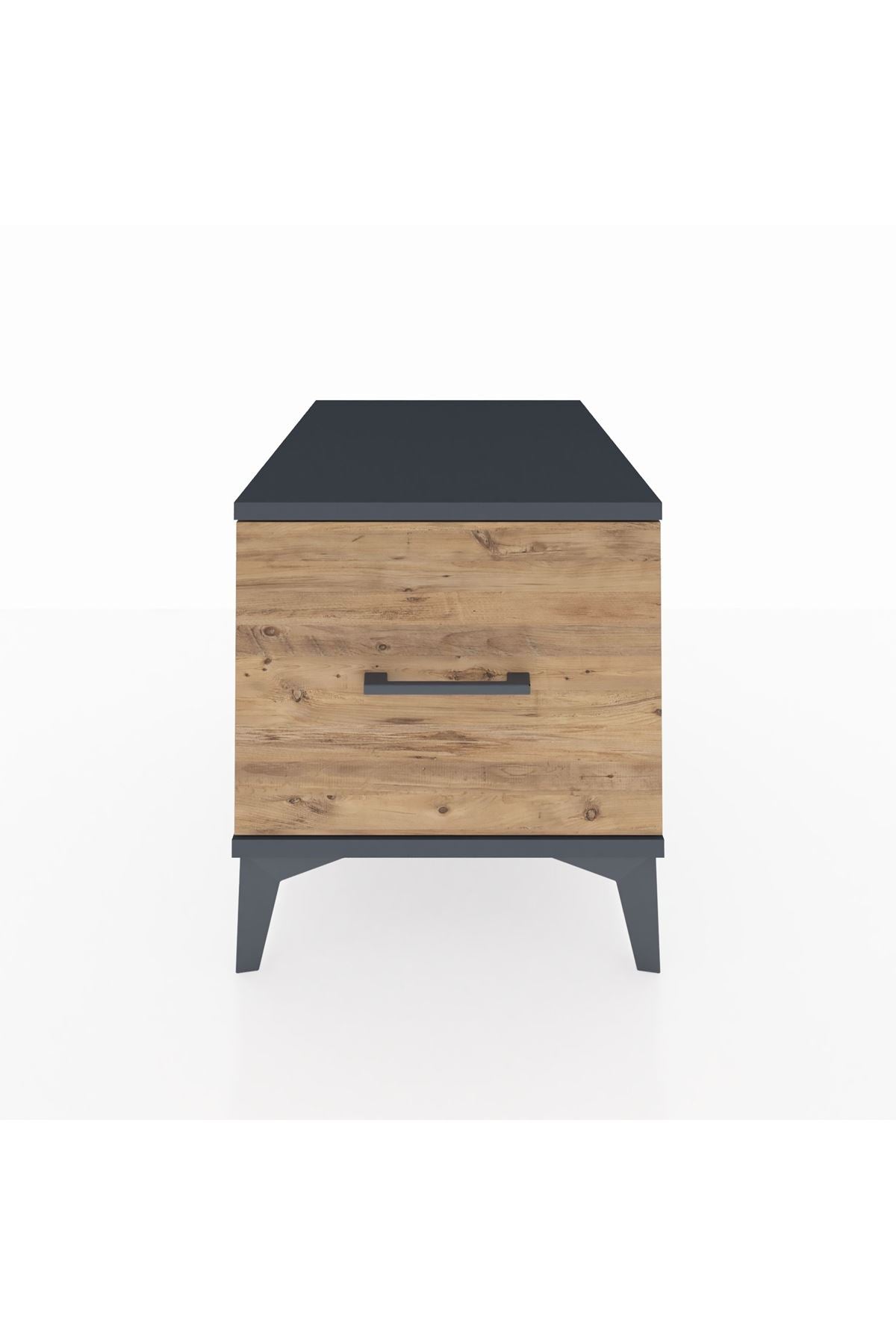 Kronos Komodin Tek Çekmeceli 44x59x48 Antrasit-Çam