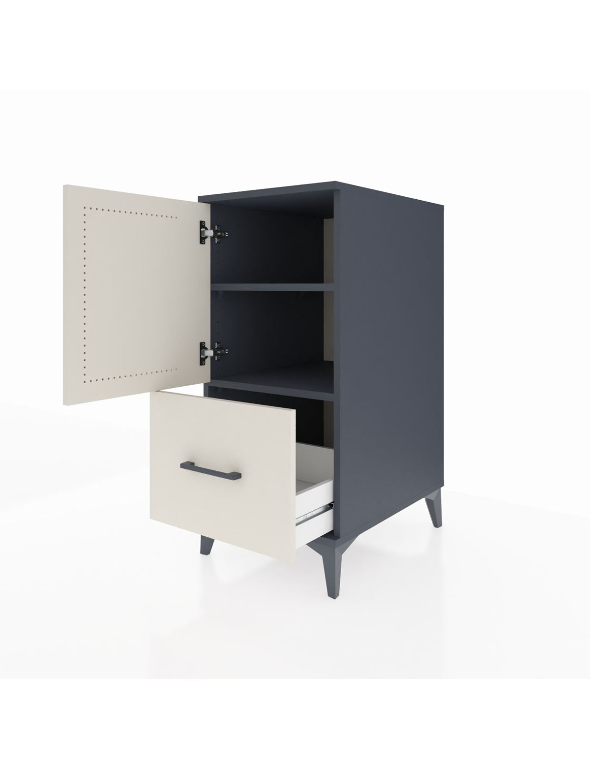 Kronos Komodin 2 Raflı Tek Çekmeceli Tek Kapaklı 44x59x96 - S75M038V4C